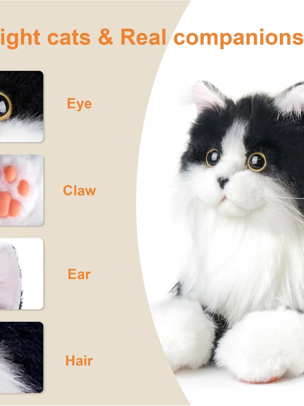 BN Chongker Tuxedo Weighted Stuffed Cat - Picture 2 of 8